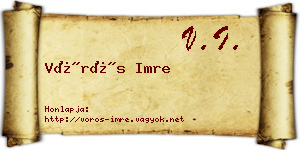 Vörös Imre névjegykártya