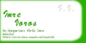 imre voros business card